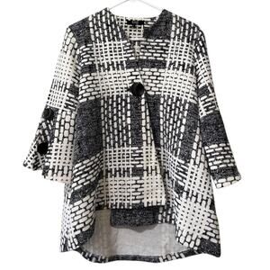 Lior Paris Women Size Small Vince Big Button Down Tunic Jacke Lagenlook Art City